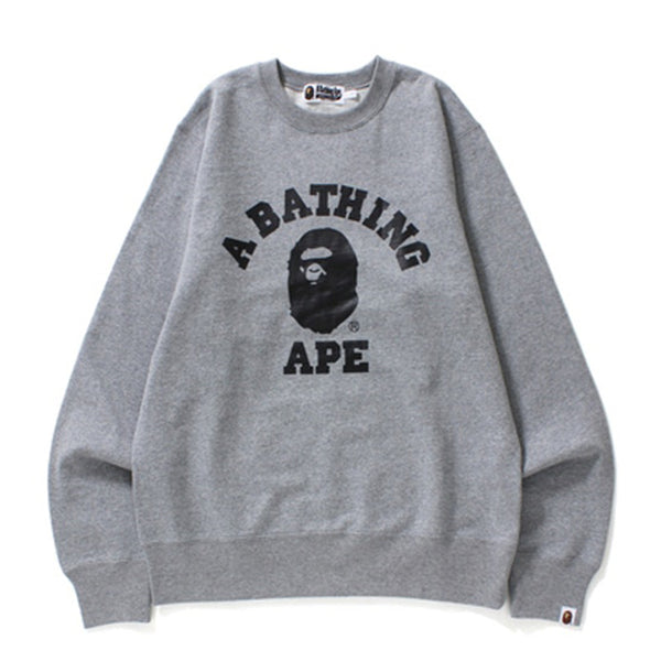 BAPE College Crewneck Grey | PLUS