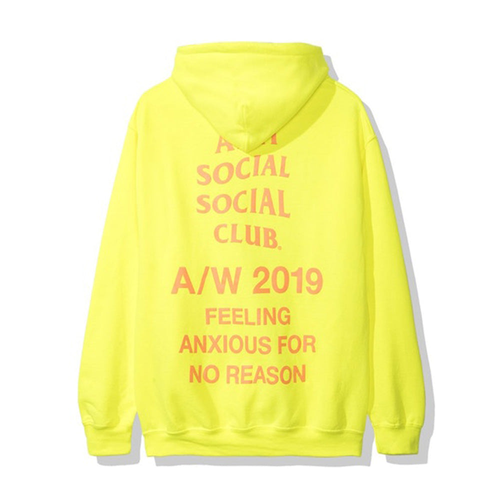Anti Social Social Club Feeling Anxious Hoodie Neon Green-PLUS