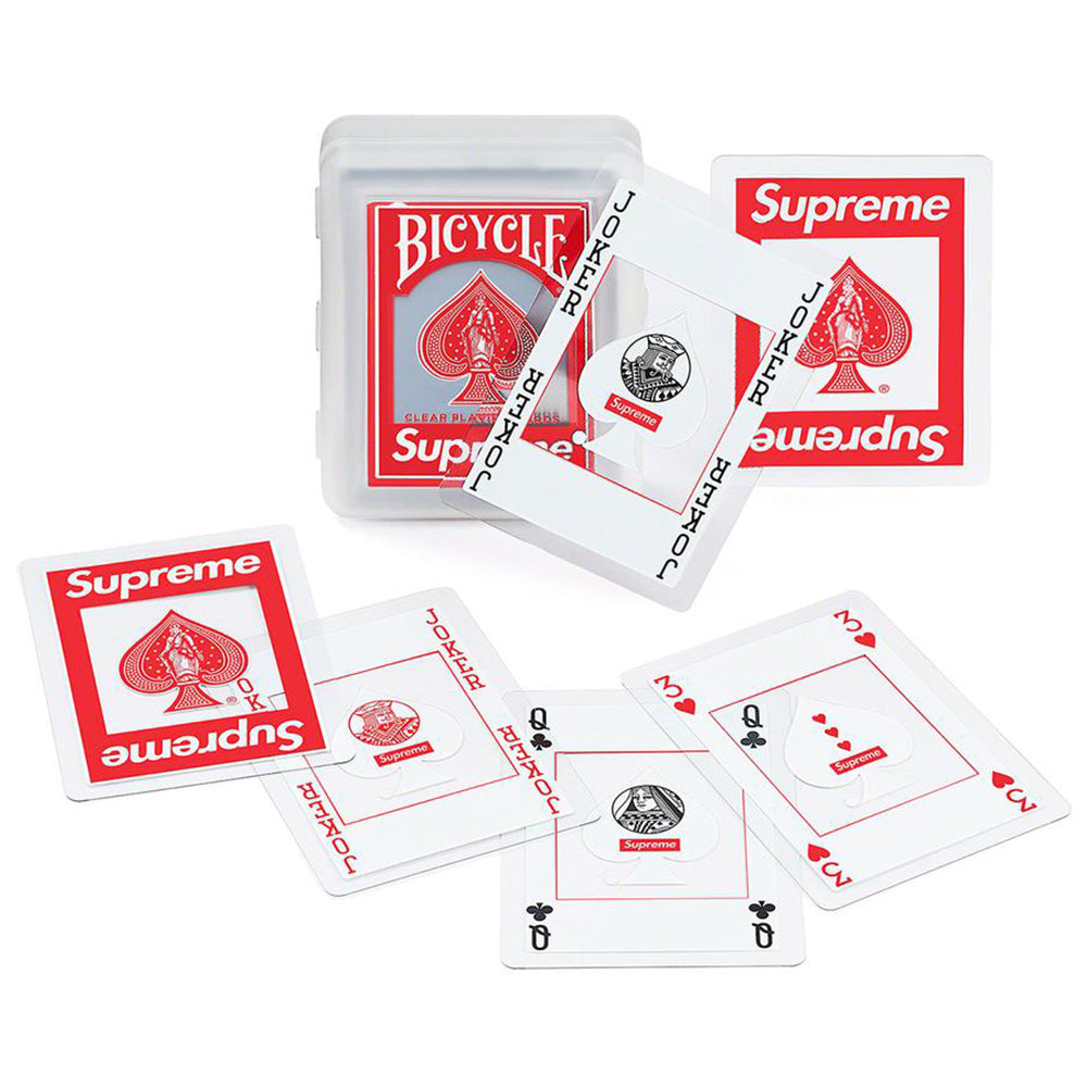 Supreme Bicycle Clear Playing Cards Red-PLUS