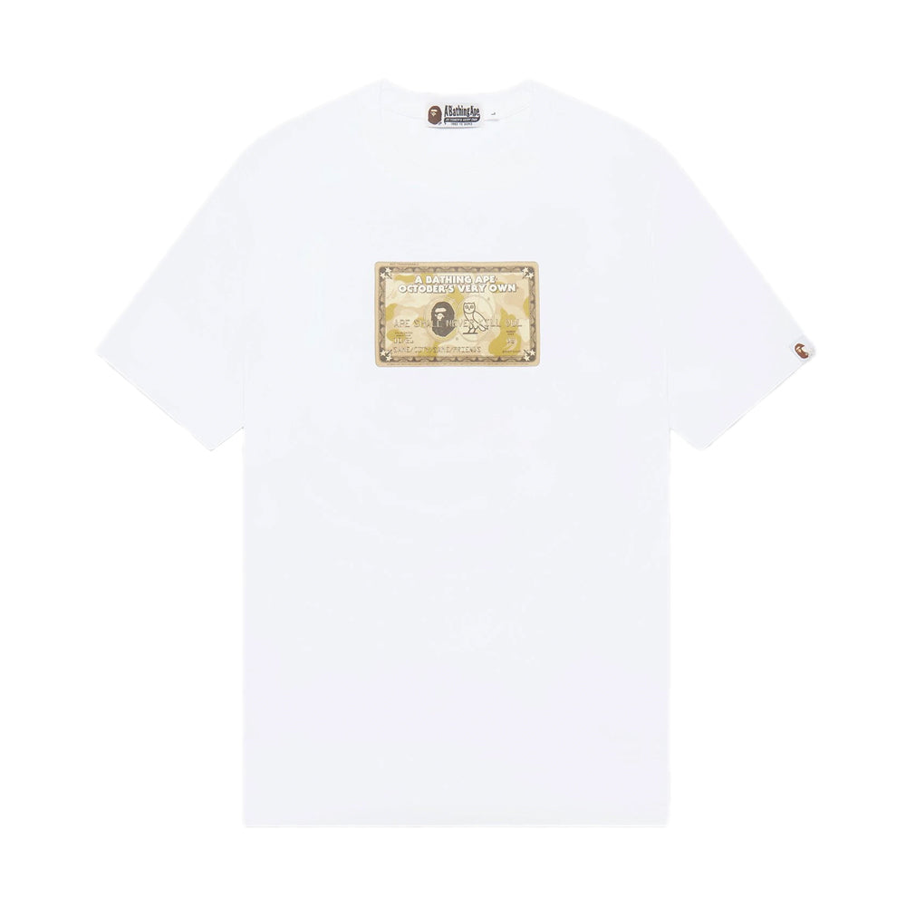 OVO x BAPE Gold Card T-shirt White-PLUS