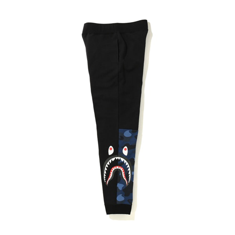 BAPE Camo Side Shark Sweatpants Black/Blue-PLUS