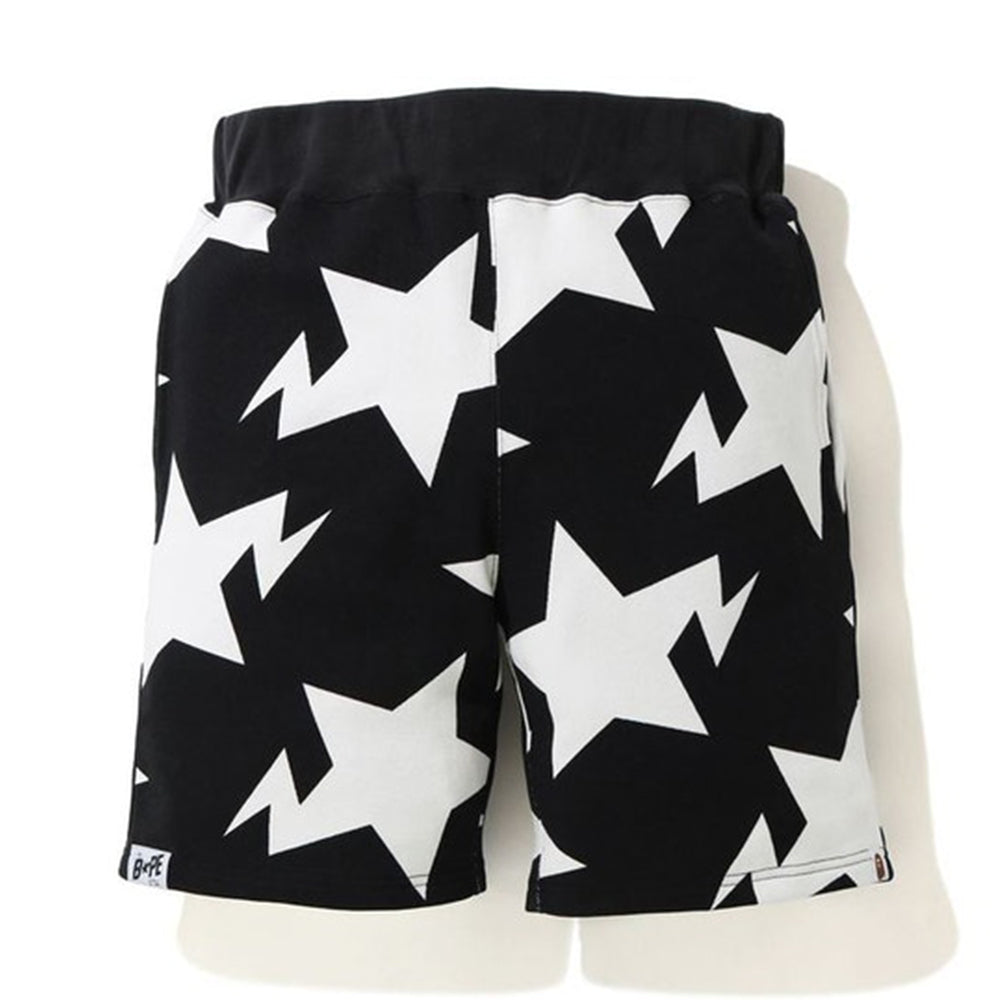 BAPE STA Pattern Sweat Shorts Black/White-PLUS