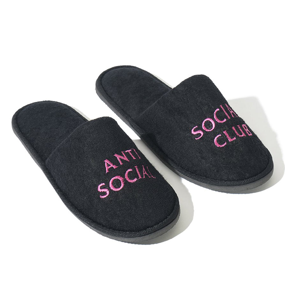Anti Social Social Club House Slippers Black-PLUS