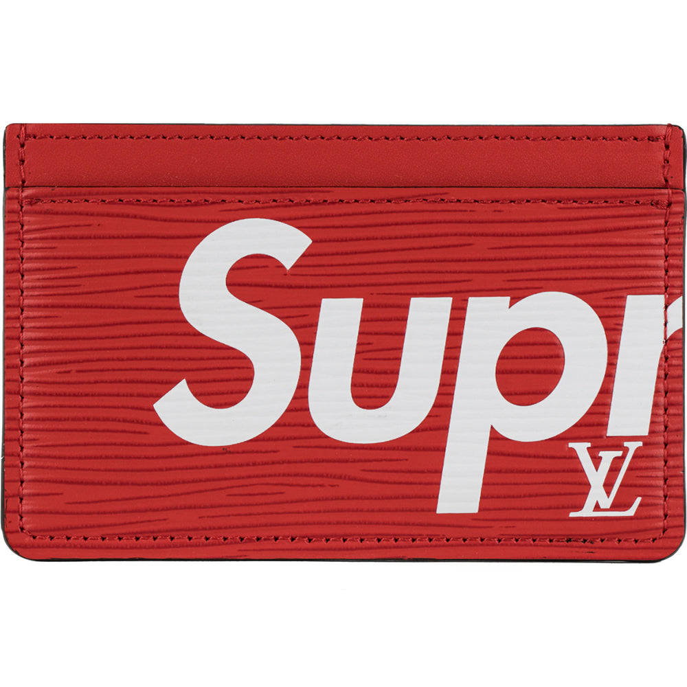Louis Vuitton x Supreme Porte Carte Simple Epi Red-PLUS