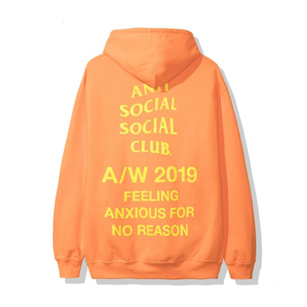 Anti Social Social Club Feeling Anxious Hoodie Neon Orange-PLUS