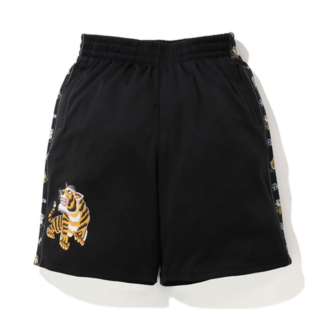 BAPE Tiger Jersey Wide Shorts Black-PLUS