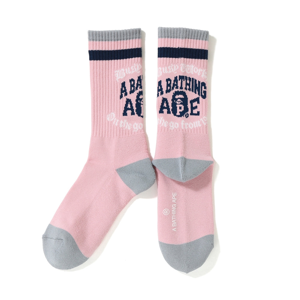BAPE College 1993 Socks Pink-PLUS