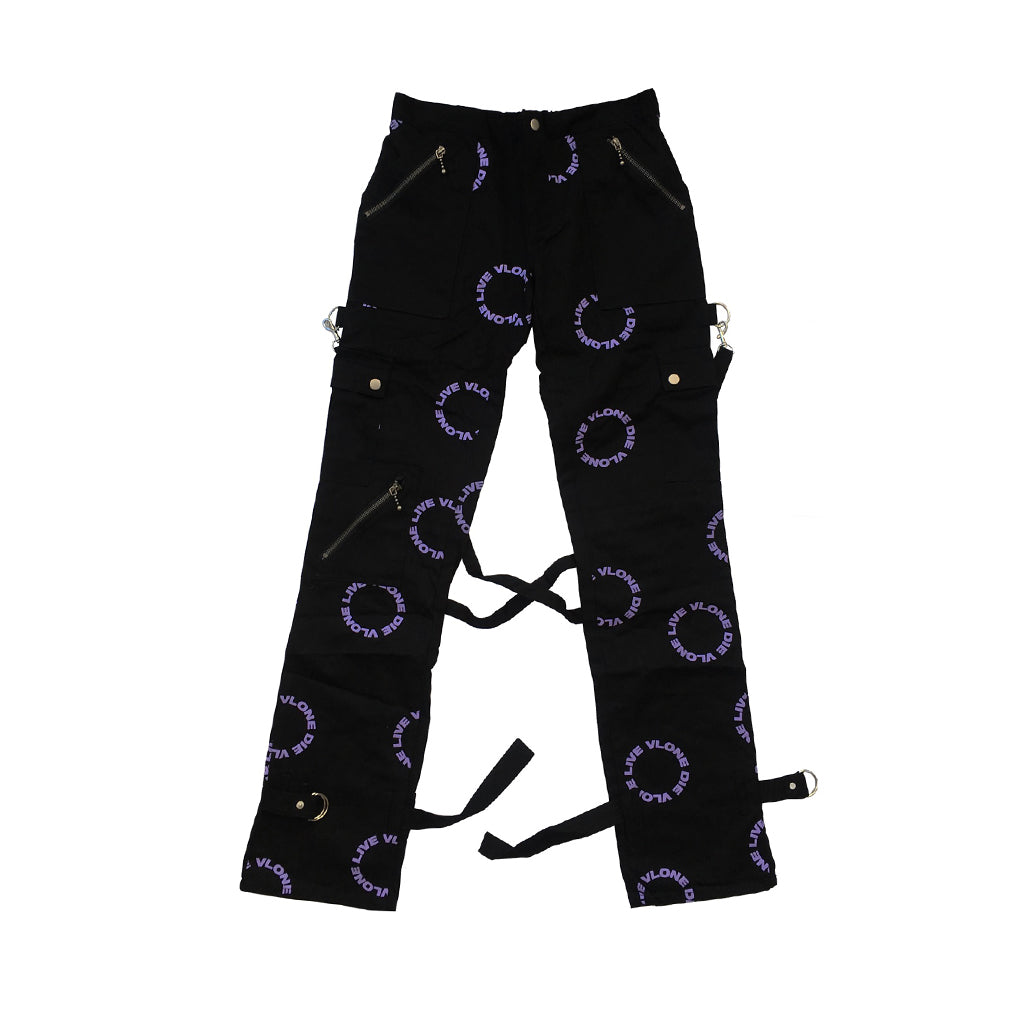 VLONE Bondage Pants Black/Purple-PLUS