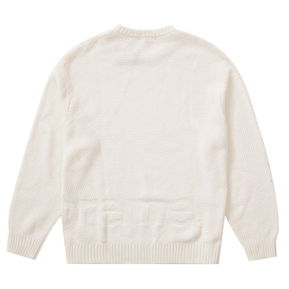 Supreme Textured Small Box Sweater White-PLUS