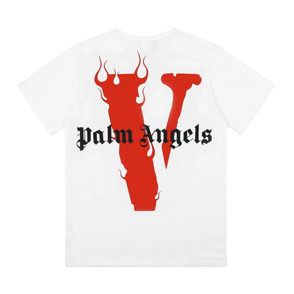 Vlone X Palm Angels White Red Tee