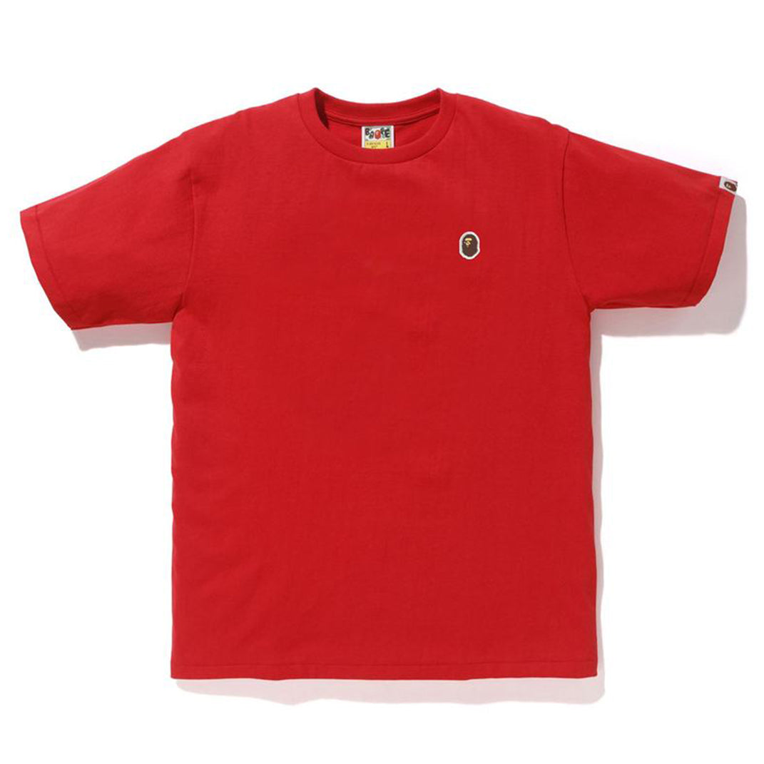 Bape Silicon Ape Head One Point Tee Red-PLUS