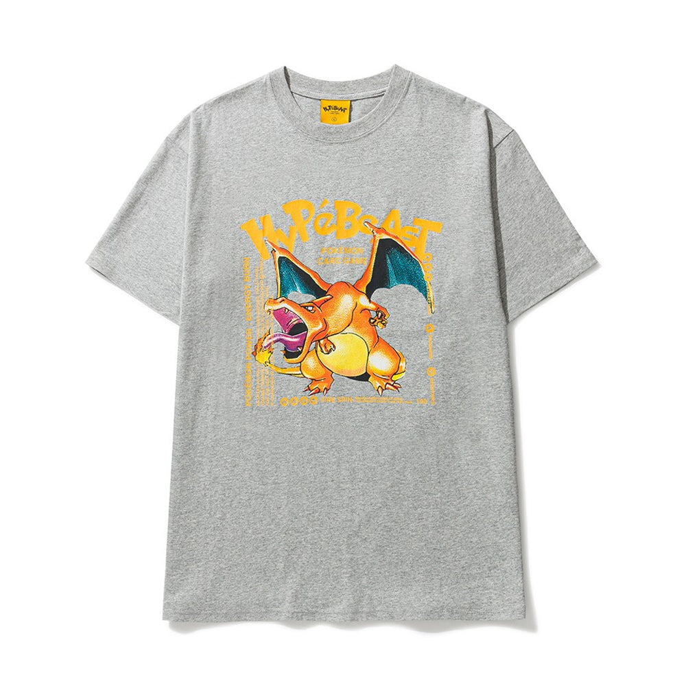 Hypebeast X Pokemon Charizard T-Shirt Grey-PLUS