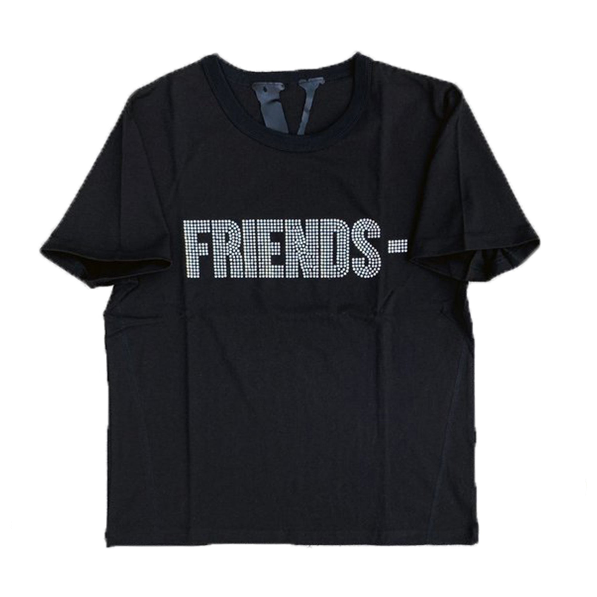 Vlone Rhinestone Friends T-Shirt Black-PLUS