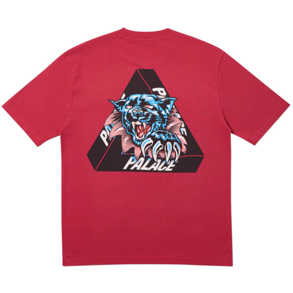 Palace Ripped T-Shirt Dark Red-PLUS