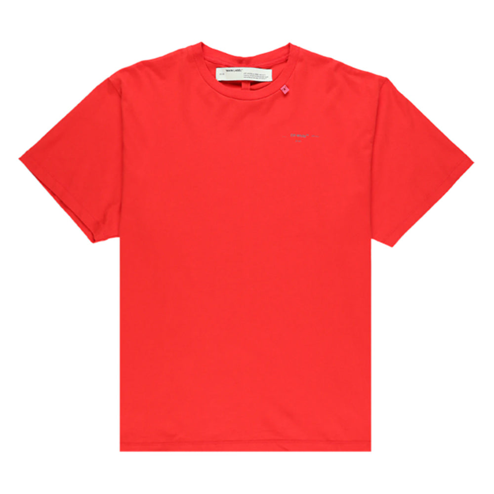 Off-White Red Unfinished Over T-Shirt-PLUS