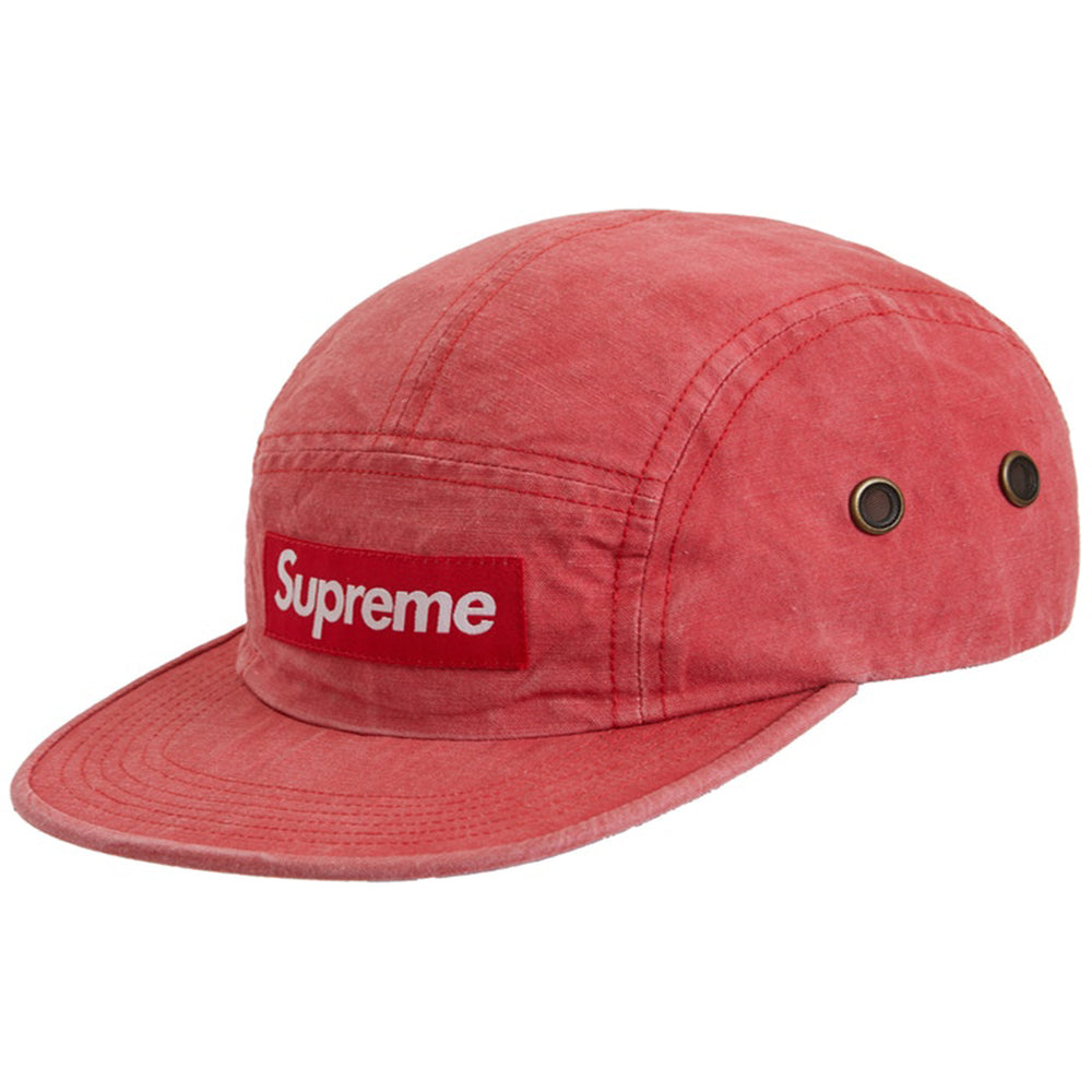 Supreme Washed Linen Camp Cap Red-PLUS