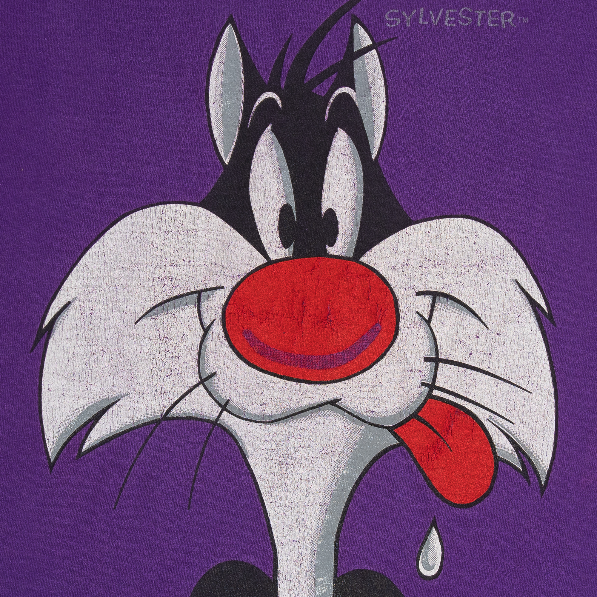 Sylvester Big Face Looney Tunes 1993 Tee Purple-PLUS