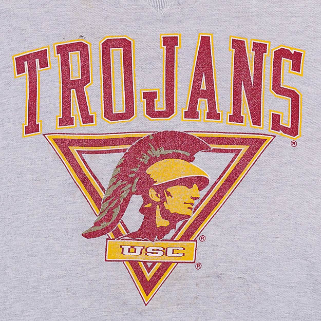 Trojans USC Distressed Crewneck Grey-PLUS
