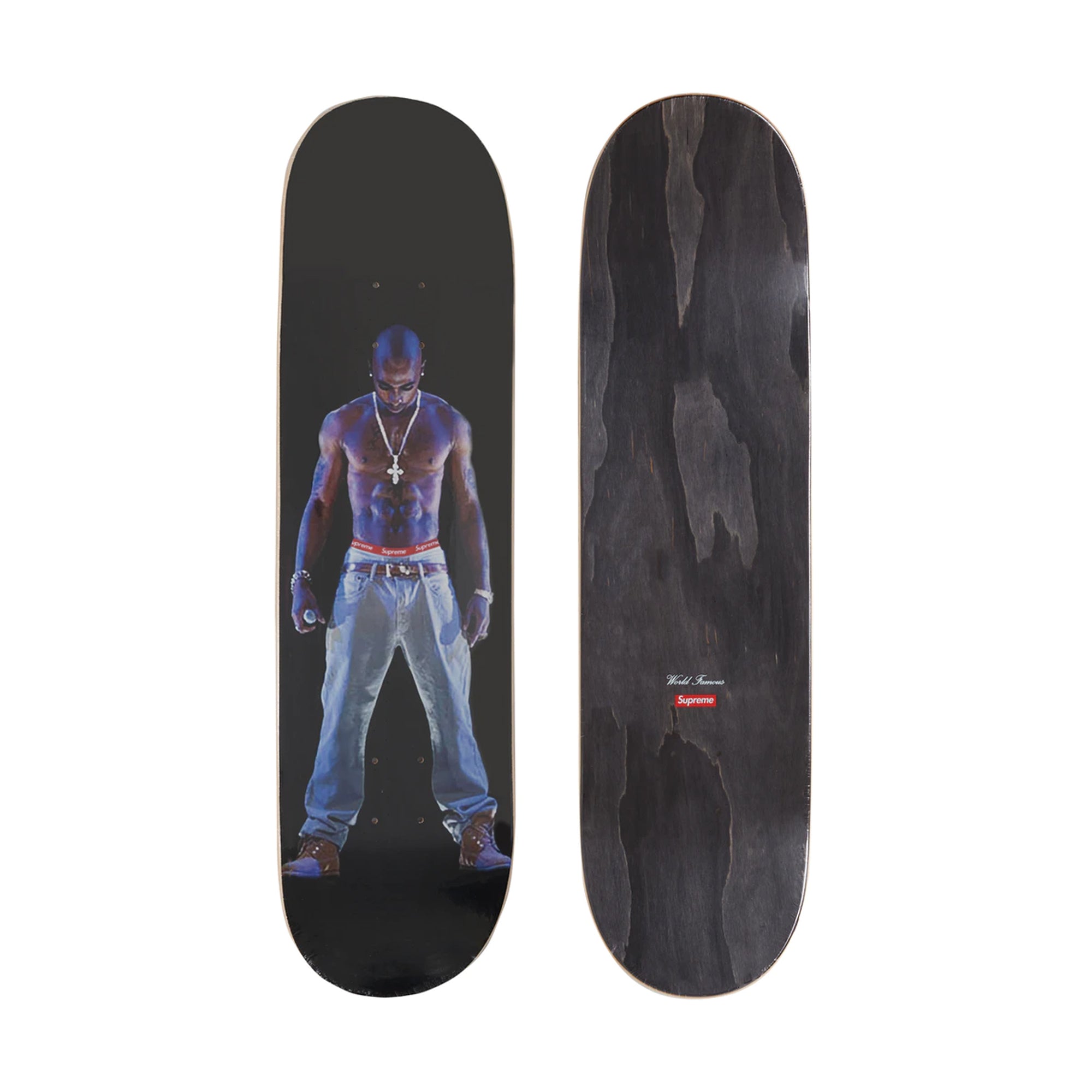 Supreme Tupac Hologram Skateboard Deck Black-PLUS