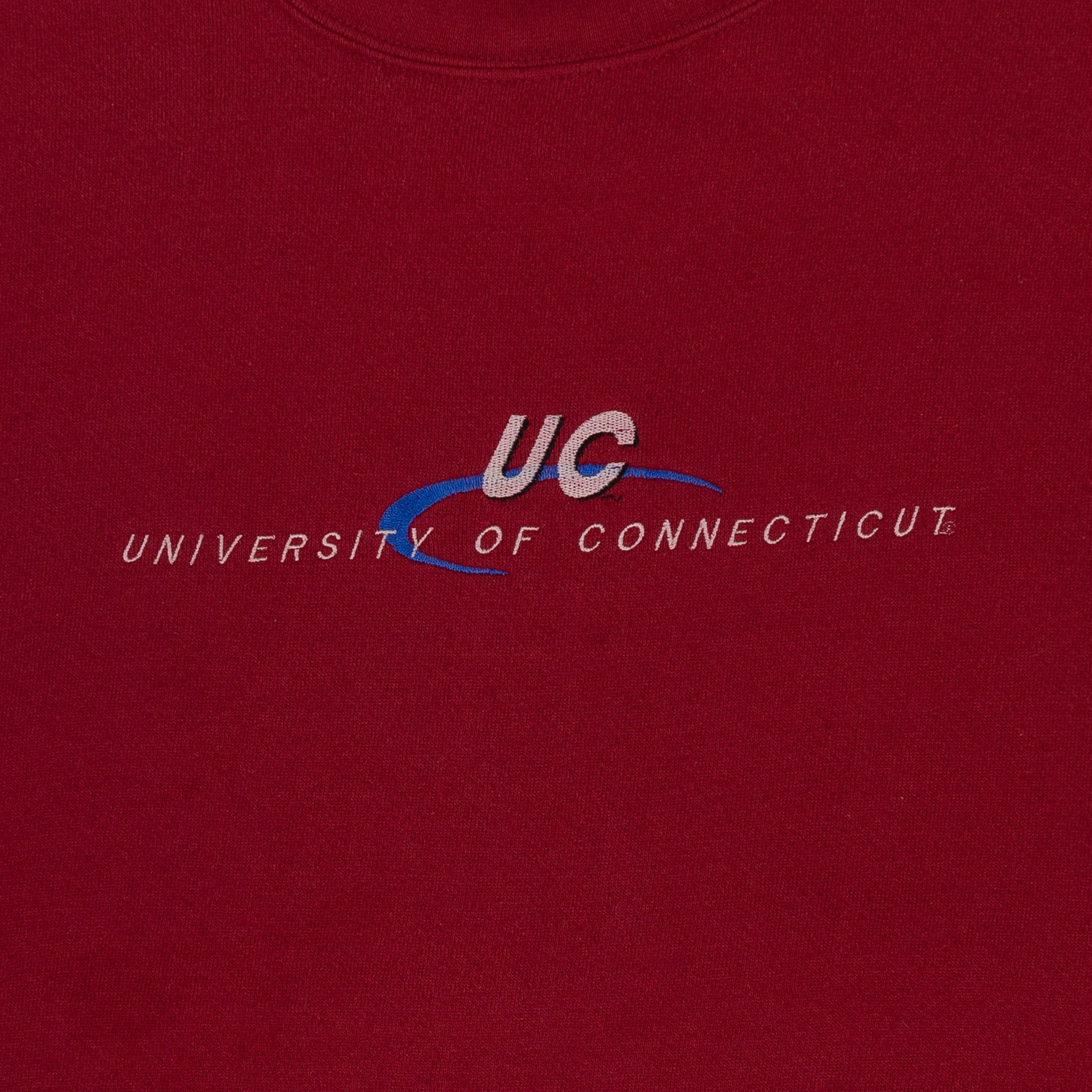 University of Connecticut Logo Spellout Crewneck Burgundy-PLUS