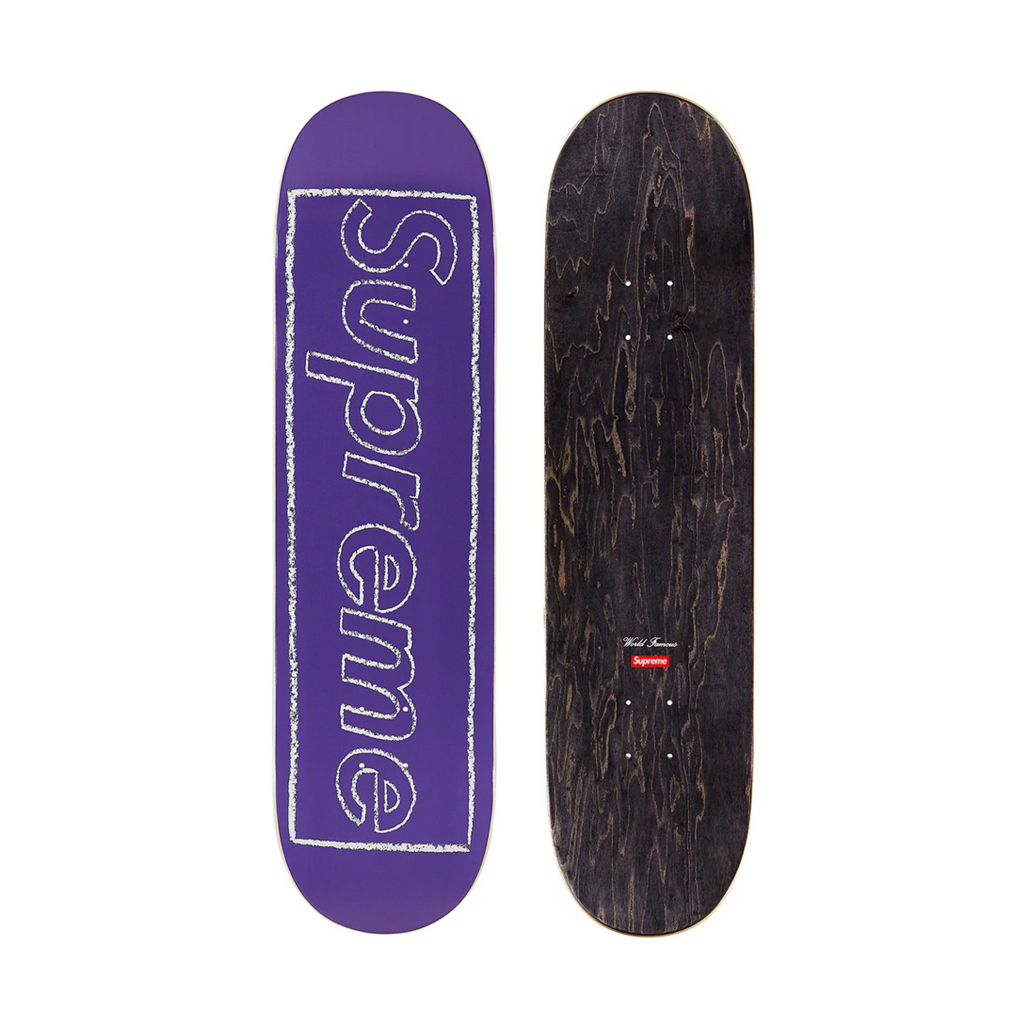 Supreme KAWS Chalk Logo Skateboard Deck Violet-PLUS