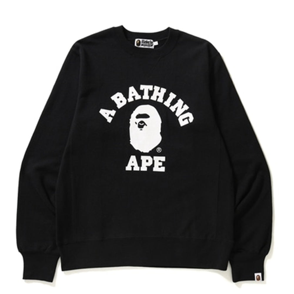 BAPE College Crewneck Black/White-PLUS