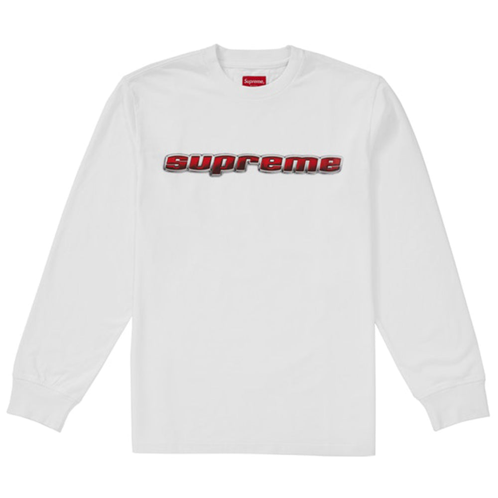 Supreme Chrome Logo L/S Top White-PLUS