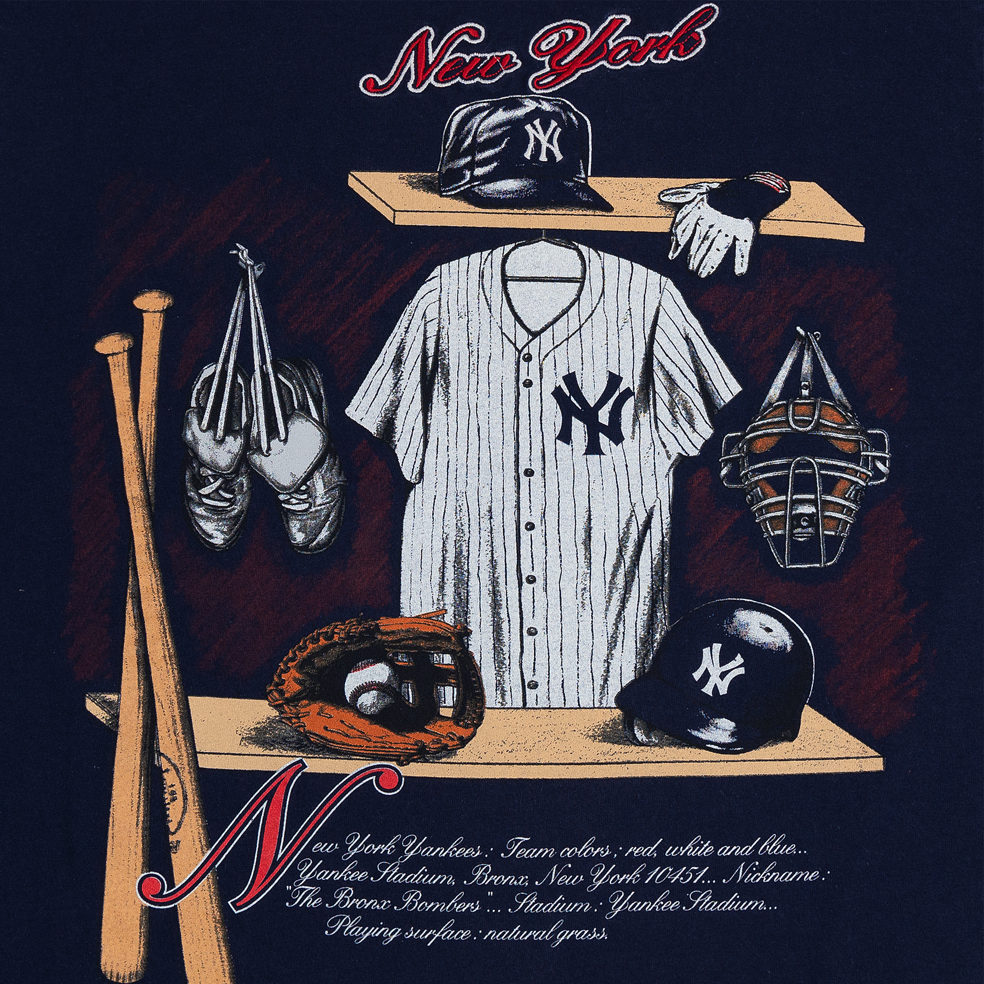 New York Yankees Locker Room Nutmeg 1991 MLB Tee Navy-PLUS