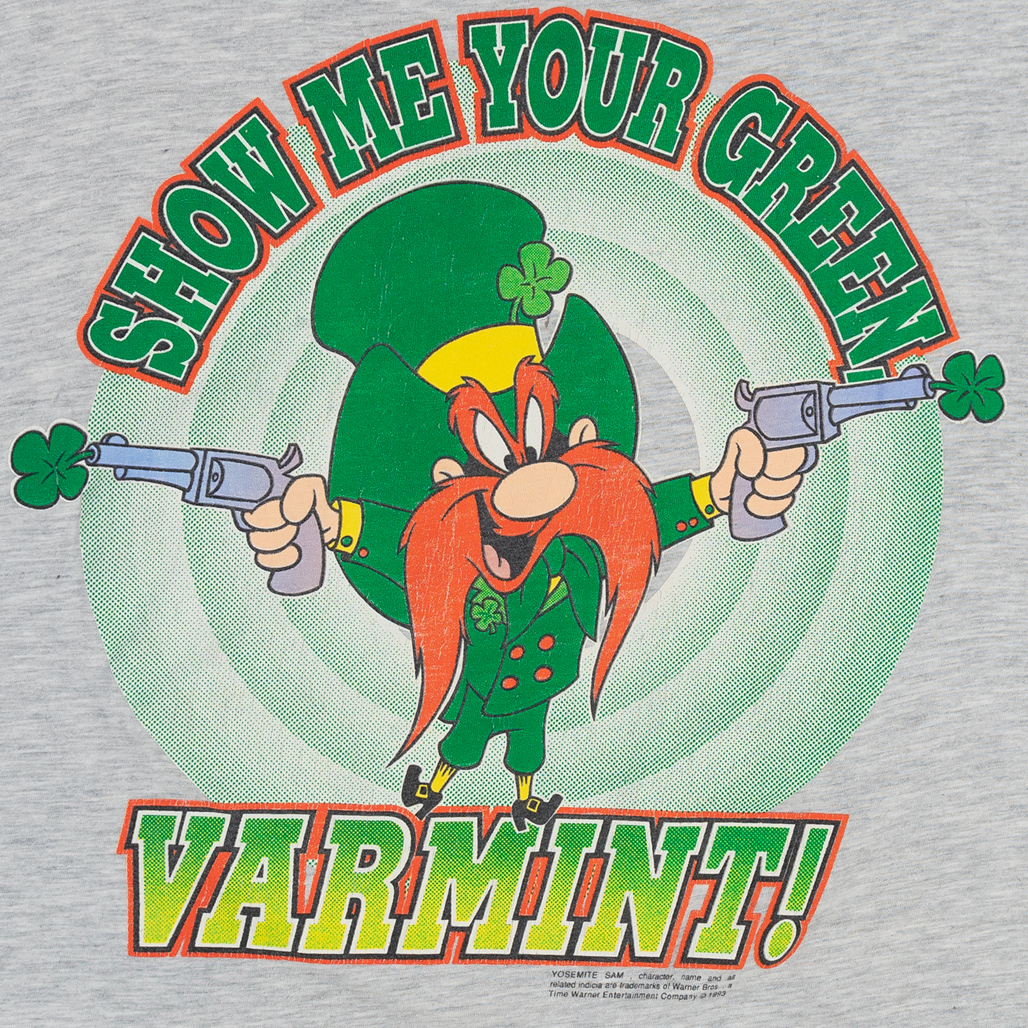 Yosemite Sam "Show Me Your Green" 1993 Tee Grey-PLUS